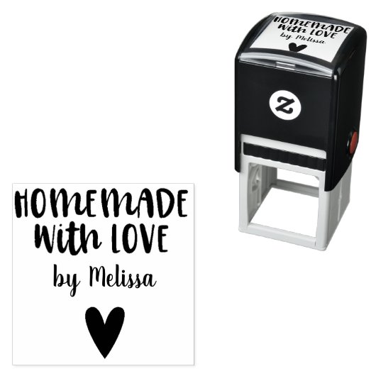 Homemade mit Liebe Script Heart Permastempel (Beispiel)