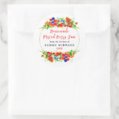 Homemade Mixed Berry Jam Canning Label Runder Aufkleber (Tasche)