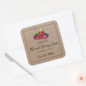 Homemade Mixed Berry Jam Square Kraft Paper Label Quadratischer Aufkleber (Umschlag)