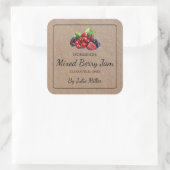 Homemade Mixed Berry Jam Square Kraft Paper Label Quadratischer Aufkleber (Tasche)