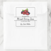 Homemade Mixed Berry Jam Square Label Quadratischer Aufkleber (Tasche)
