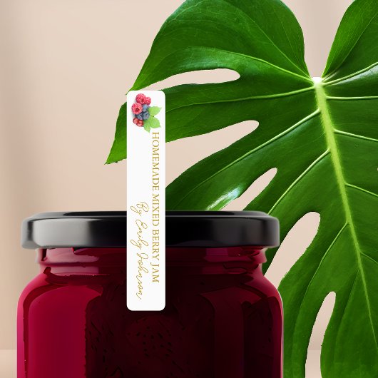 Homemade Mixed Berry Jam Thin Label Etiketten