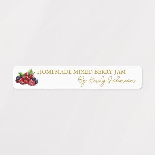 Homemade Mixed Berry Jam Thin Label Etiketten (Design 1)