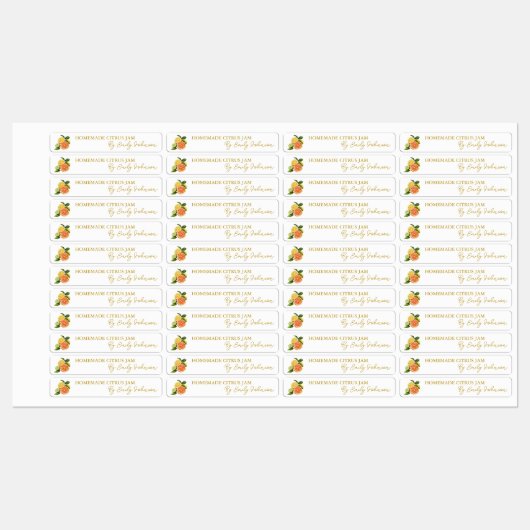 Homemade Mixed Citrus Jam Thin Siegel Label Etiketten (Blatt)