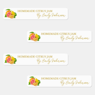 Homemade Mixed Citrus Jam Thin Siegel Label Etiketten