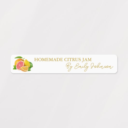 Homemade Mixed Citrus Jam Thin Siegel Label Etiketten (Design 2)