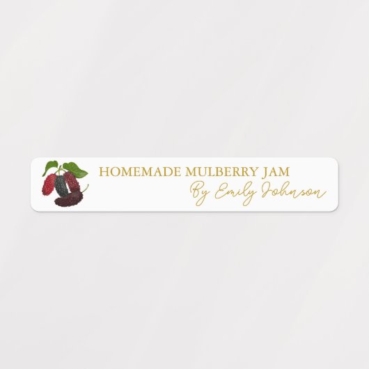 Homemade Mulberry Jam Thin Siegel Label Etiketten (Design 1)