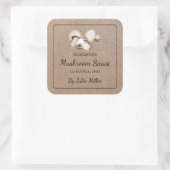 Homemade Mushroom Sauce Square Kraft Paper Label Quadratischer Aufkleber (Tasche)