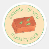 Homemade Mysore Pak Mithai indische Süßigkeiten Runder Aufkleber (Vorderseite)