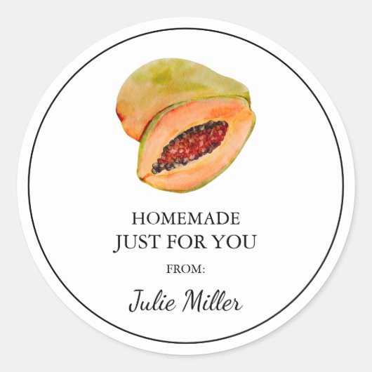 Homemade nur für Papaya-Label Runder Aufkleber (Vorderseite)