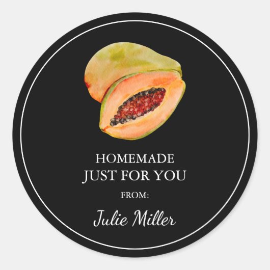Homemade nur für Papaya-Label Runder Aufkleber (Vorderseite)