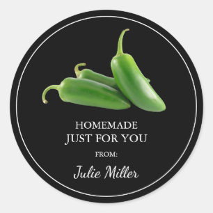 Homemade nur für Sie jalapeno-Label Runder Aufkleber