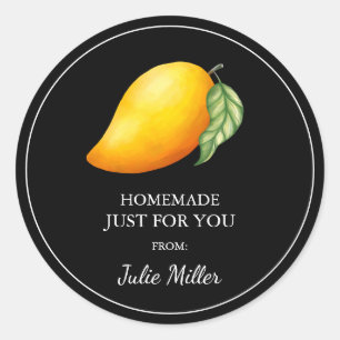 Homemade nur für Sie Mango-Label Runder Aufkleber