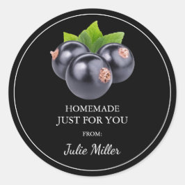 Homemade nur für Sie schwarze Johannisbeere Runder Aufkleber
