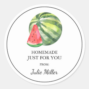 Homemade nur für Sie Wassermelone-Label Runder Aufkleber