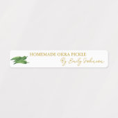 Homemade Okra Pickle Thin Label Etiketten (Design 1)