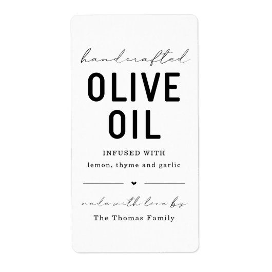 Homemade Olive Oil Label (Vorne)