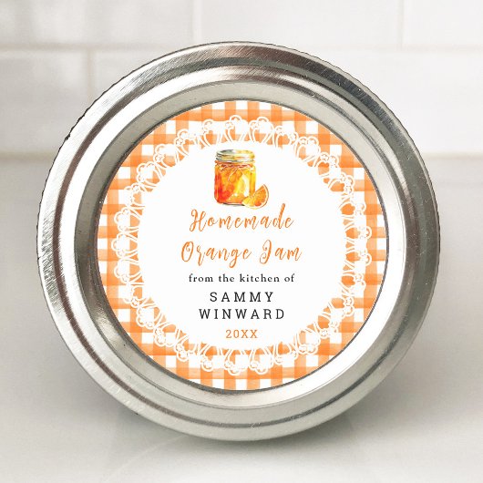 Homemade Orange Jam Canning Label Runder Aufkleber