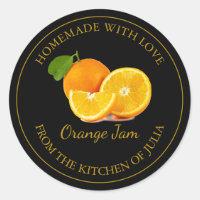 Homemade Orange Jam Label | Schwarz