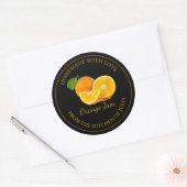 Homemade Orange Jam Label | Schwarz Runder Aufkleber (Umschlag)