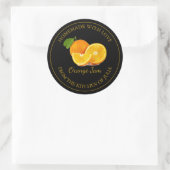 Homemade Orange Jam Label | Schwarz Runder Aufkleber (Tasche)
