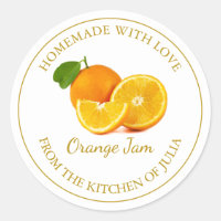 Homemade Orange Jam Label | weiß