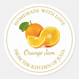 Homemade Orange Jam Label weiß Runder Aufkleber