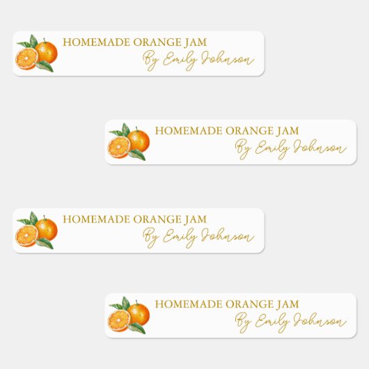 Homemade Orange Jam Thin Label Etiketten (Gruppe)