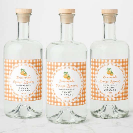 Homemade Orange Liqueur Label Alkoholflaschenetikett (Flaschen)