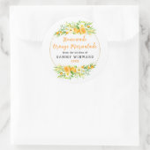 Homemade Orange Marmalade Canning Label Runder Aufkleber (Tasche)