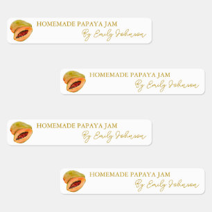 Homemade Papaya Jam Thin Label Etiketten