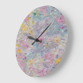 Homemade Paper with Colorful Pulp Accents Große Wanduhr (Winkel)