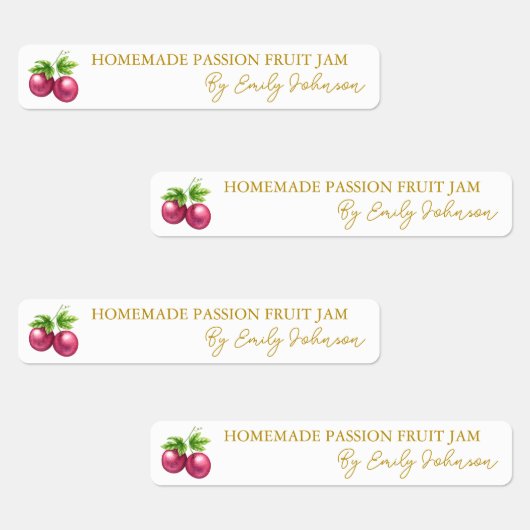 Homemade Passion Fruit Jam Thin Label Etiketten (Gruppe)