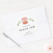 Homemade Peach Jam Jar Floral White Runder Aufkleber (Umschlag)