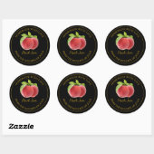 Homemade Peach Jam Label | Schwarz Runder Aufkleber (Blatt)