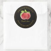 Homemade Peach Jam Label | Schwarz Runder Aufkleber (Tasche)