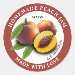 Homemade Peach Jam Labels Runder Aufkleber