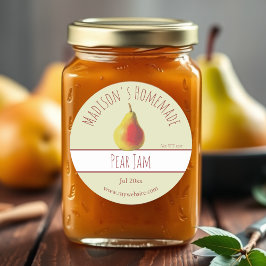 Homemade Pear Jam Labels Runder Aufkleber