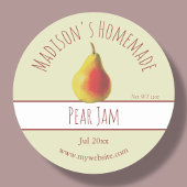Homemade Pear Jam Labels Runder Aufkleber