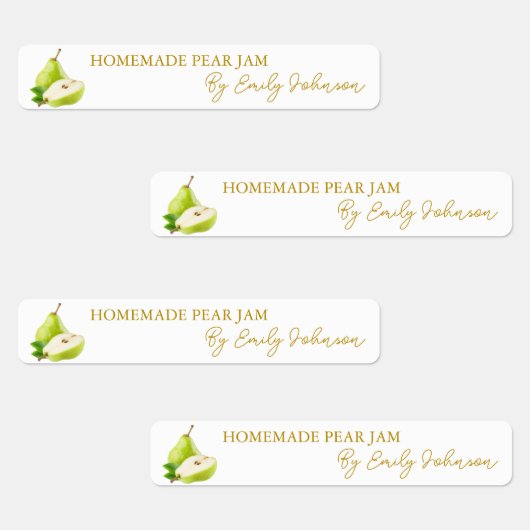 Homemade Pear Jam Thin Label Etiketten (Gruppe)
