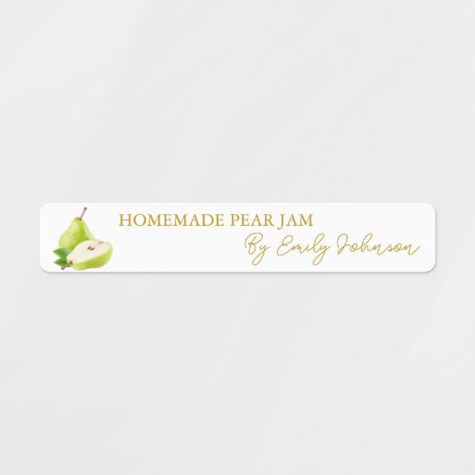 Homemade Pear Jam Thin Label Etiketten (Design 2)