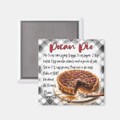 Homemade Pecan Pie Recipe Plaid Kitchen Decor   Magnet (Vorderseite/Rückseite)