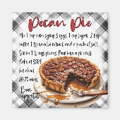 Homemade Pecan Pie Recipe Plaid Kitchen Decor Magnet (Vorne)