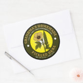 Homemade Pickled Okra Vintage Label Template Runder Aufkleber (Umschlag)