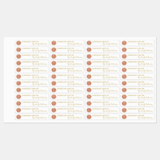 Homemade Pie Thin Label Etiketten (Blatt)