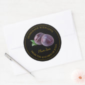 Homemade Plum Jam Label | Schwarz Runder Aufkleber (Umschlag)
