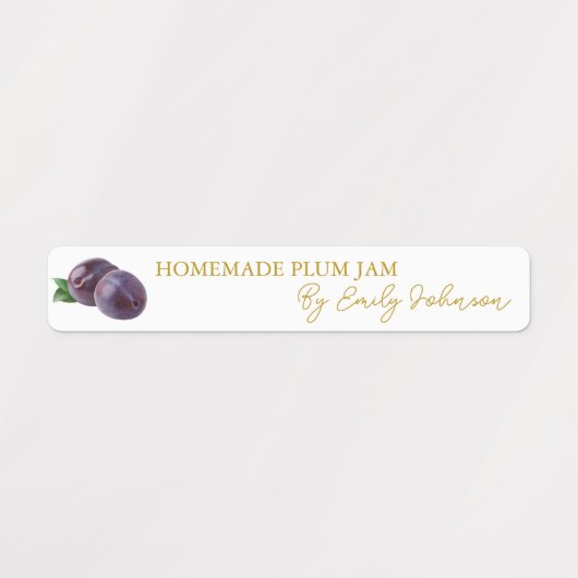 Homemade Plum Jam Thin Label Etiketten (Design 2)