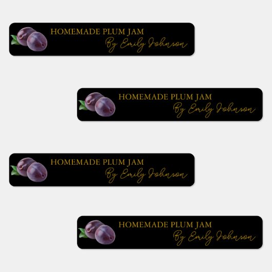 Homemade Plum Jam Thin Label Etiketten (Gruppe)