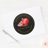 Homemade Pomegranate-Jam-Label | Schwarz Runder Aufkleber (Umschlag)