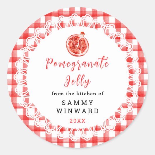 Homemade Pomegranate Jelly Label Runder Aufkleber (Vorderseite)